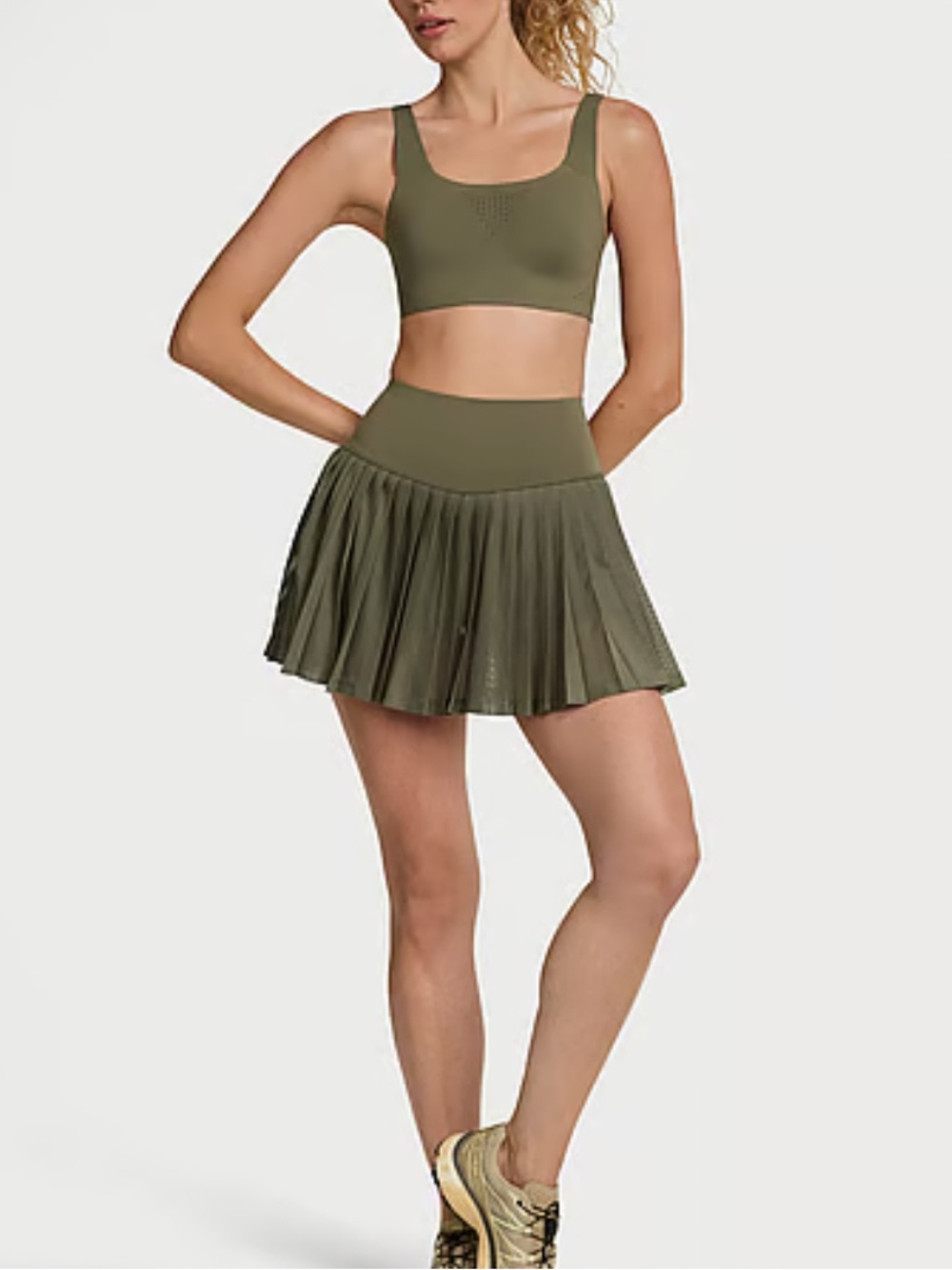 VSX elevate mesh Olive Green Pleated tennis Skort